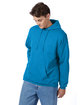Hanes Unisex Ecosmart® 50/50 Pullover Hooded Sweatshirt teal ModelQrt