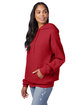Hanes Unisex Ecosmart® 50/50 Pullover Hooded Sweatshirt heather red ModelQrt