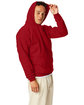 Hanes Unisex Ecosmart® 50/50 Pullover Hooded Sweatshirt red pepper hthr ModelSide