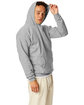 Hanes Unisex Ecosmart® 50/50 Pullover Hooded Sweatshirt light steel ModelSide