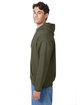 Hanes Unisex Ecosmart® 50/50 Pullover Hooded Sweatshirt FATIGUE GREEN ModelSide