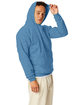 Hanes Unisex Ecosmart® 50/50 Pullover Hooded Sweatshirt HEATHER BLUE ModelSide