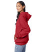 Hanes Unisex Ecosmart® 50/50 Pullover Hooded Sweatshirt heather red ModelSide