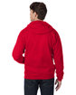 Hanes Adult 7.8 oz. EcoSmart® 50/50 Full-Zip Hooded Sweatshirt deep red ModelBack