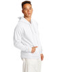 Hanes Adult 7.8 oz. EcoSmart® 50/50 Full-Zip Hooded Sweatshirt white ModelSide
