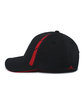 Pacific Headwear Coolcore Sideline Cap black/ red ModelSide