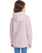 Hanes Youth 7.8 oz. EcoSmart® 50/50 Pullover Hooded Sweatshirt pale pink ModelBack