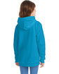 Hanes Youth 7.8 oz. EcoSmart® 50/50 Pullover Hooded Sweatshirt teal ModelBack