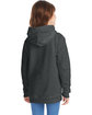 Hanes Youth 7.8 oz. EcoSmart® 50/50 Pullover Hooded Sweatshirt charcoal heather ModelBack