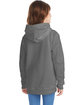 Hanes Youth 7.8 oz. EcoSmart® 50/50 Pullover Hooded Sweatshirt smoke gray ModelBack