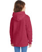 Hanes Youth 7.8 oz. EcoSmart® 50/50 Pullover Hooded Sweatshirt heather red ModelBack