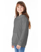 Hanes Youth 7.8 oz. EcoSmart® 50/50 Pullover Hooded Sweatshirt smoke gray ModelQrt