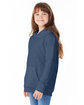 Hanes Youth 7.8 oz. EcoSmart® 50/50 Pullover Hooded Sweatshirt heather navy ModelQrt
