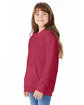 Hanes Youth 7.8 oz. EcoSmart® 50/50 Pullover Hooded Sweatshirt heather red ModelQrt