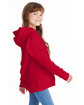 Hanes Youth 7.8 oz. EcoSmart® 50/50 Pullover Hooded Sweatshirt deep red ModelSide