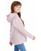 Hanes Youth 7.8 oz. EcoSmart® 50/50 Pullover Hooded Sweatshirt pale pink ModelSide