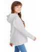 Hanes Youth 7.8 oz. EcoSmart® 50/50 Pullover Hooded Sweatshirt ash ModelSide