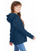 Hanes Youth 7.8 oz. EcoSmart® 50/50 Pullover Hooded Sweatshirt navy ModelSide