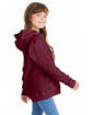 Hanes Youth 7.8 oz. EcoSmart® 50/50 Pullover Hooded Sweatshirt maroon ModelSide