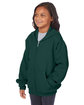 Hanes Youth EcoSmart Full-Zip Hooded Sweatshirt deep forest ModelQrt