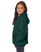 Hanes Youth EcoSmart Full-Zip Hooded Sweatshirt deep forest ModelSide