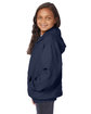 Hanes Youth EcoSmart Full-Zip Hooded Sweatshirt navy ModelSide