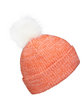 Pacific Headwear Faux Fur Pom Beanie orange/ white ModelSide