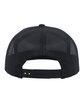 Pacific Headwear 6-Panel Arch Trucker Snapback Cap black/ hthr grey ModelBack