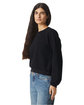 American Apparel Ladies' ReFlex Fleece Crewneck Sweatshirt black ModelSide