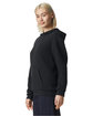American Apparel Unisex ReFlex Fleece Pullover Hooded Sweatshirt black ModelSide