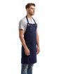 Artisan Collection by Reprime Unisex Barley Contrast Stitch Recycled Bib Apron navy/ camel ModelQrt