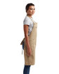 Artisan Collection by Reprime Unisex Barley Contrast Stitch Recycled Bib Apron khaki/ brown ModelSide