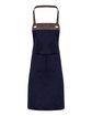 Artisan Collection by Reprime Espresso Bib Apron NAVY/ BROWN OFFront