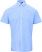 Artisan Collection by Reprime Men's Microcheck Gingham Short-Sleeve Cotton Shirt lt blue/ white OFFront