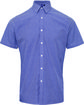 Artisan Collection by Reprime Men's Microcheck Gingham Short-Sleeve Cotton Shirt navy/ white OFFront