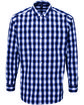 Artisan Collection by Reprime Men's Mulligan Check Long-Sleeve Cotton Shirt white/ navy OFFront