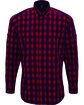 Artisan Collection by Reprime Men's Mulligan Check Long-Sleeve Cotton Shirt red/ navy OFFront