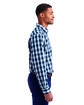Artisan Collection by Reprime Men's Mulligan Check Long-Sleeve Cotton Shirt white/ navy ModelSide