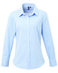 Artisan Collection by Reprime Ladies' Microcheck Gingham Long-Sleeve Cotton Shirt lt blue/ white OFFront