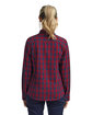 Artisan Collection by Reprime Ladies' Mulligan Check Long-Sleeve Cotton Shirt red/ navy ModelBack