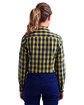 Artisan Collection by Reprime Ladies' Mulligan Check Long-Sleeve Cotton Shirt camel/ navy ModelBack