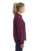 Artisan Collection by Reprime Ladies' Mulligan Check Long-Sleeve Cotton Shirt red/ navy ModelSide