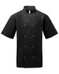 Artisan Collection by Reprime Unisex Studded Front Short-Sleeve Chef's Coat BLACK OFFront