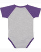 Rabbit Skins Infant Baseball Bodysuit vn hthr/vn purp ModelBack