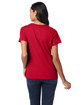 Hanes Ladies' Perfect-T V-Neck T-Shirt deep red ModelBack