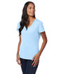Hanes Ladies' Perfect-T V-Neck T-Shirt light blue ModelQrt