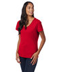 Hanes Ladies' Perfect-T V-Neck T-Shirt deep red ModelQrt