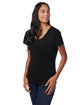Hanes Ladies' Perfect-T V-Neck T-Shirt black ModelQrt