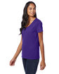Hanes Ladies' Perfect-T V-Neck T-Shirt purple ModelQrt