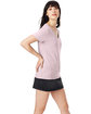 Hanes Ladies' Perfect-T V-Neck T-Shirt pale pink ModelSide